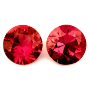 Certified 0.45ct Natural Hot Pink Sapphire VS Brilliant Cut Round Matching Pair - Picture 1 of 2