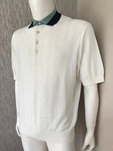PAUL SMITH KNITTED POLO TOP WITH CONTRAST COLLAR SIZE L RETAIL BNWT - Picture 1 of 10