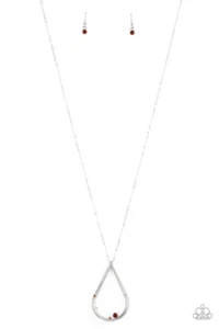Paparazzi Jewelry Royal REIGN-Storm Necklace Silver Teardrop Topaz Rhinestones - Picture 1 of 3