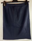 Hugo Boss Wool Fundamental Pencil Skirt Ladies UK 8 Lined Dark Navy Blue