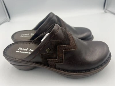 Josef Seibel Chocolate Brown Leather Clog Mule Slide On Women’s Size EU 37 NEW - Image 1 of 4