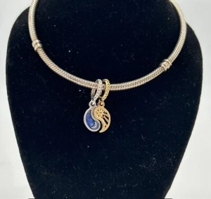 Pandora Two-Tone Splittable Sun & Moon Dangle Charm- USED - Picture 1 of 5