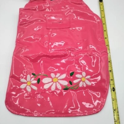 Casaco para Cachorro Rosa Chuva Slicker Forrado Tamanho 14 Bordado Impermeável Margarida Up Country - Imagem 1 de 4