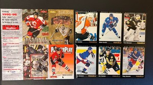 1993-94 PINNACLE PROMO SHEET (Lindros) & 1995-96Skybox Impact  Uncut  Promo