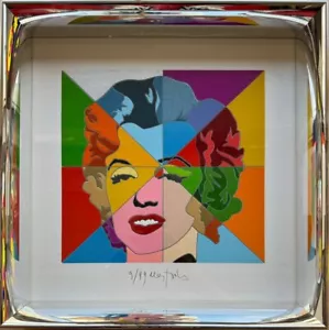 Opera incorniciata: Marilyn's Rainbow Ugo Nespolo SERIGRAFIA Numerata 35x35 - Foto 1 di 1
