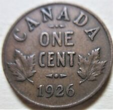 1926 Canada Small Cent Coin. KEY DATE George V Penny 1p 1c