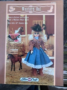 Fibre-Craft Sewing Pattern FCM356 Western Gal Outfit for 15" Doll Skirt Jacket - Picture 1 of 3