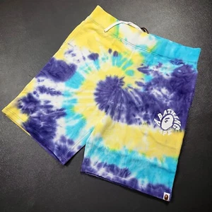 100% Authentic A Bathing Ape Tie Dye Sweat Shorts Size 2XL Mens - Picture 1 of 8