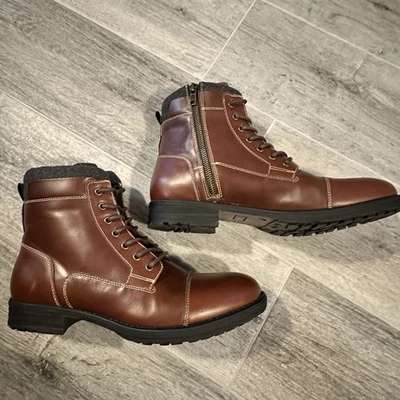 Botas Express Hombre Medianas Cuero Marrón Cremallera + Cordones Talla 9 Foto 1 de 4