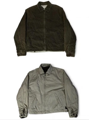 VTG Structure Reversible Corduroy Zip Bomber Jacket Brown Khaki Men’s Size S - Image 1 of 4