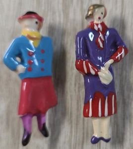 2 Vintage DAMEN Pins - Acryl - Bild 1 von 4