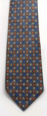 Vintage Guess Men’s Tie 100% Silk Made in USA Gray Floral Preppy Y2K Retro EUC - Image 1 of 4