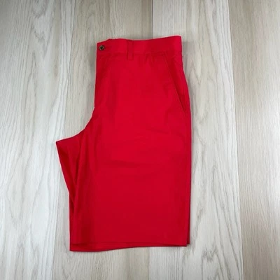 Pantalones Cortos J Lindeberg Para Hombres 33 Rojo Coral Golf Informales Micro Sarga Calce Regular Foto 1 de 4