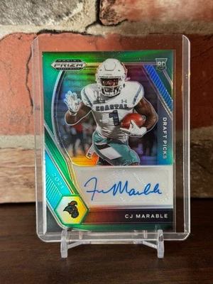 2021 Panini Prizm Draft Picks - Draft Picks Autographs CJ Marable #DPA-CJM Green - Image 1 of 2