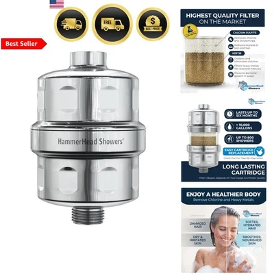 Shower Head Filter KDF 55 Heavy Metals Chlorine Removal High Pressure Chrome - Image 1 of 4