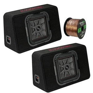 Kicker 10" 1000W Max Power DVC 2 Ohm Black Subwoofer Enclosures w/Wire (QTY 2) - Picture 1 of 7