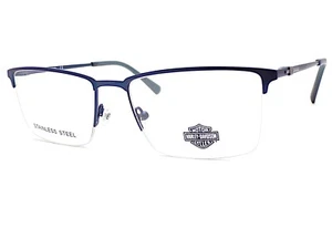 Harley Davidson Glasses Frame Satin Blue Semi Rimless 57mm Spectacles HD0915 091 - Picture 1 of 4