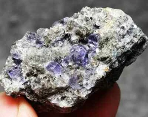 Natural Transparent Purple cube Fluorite Crystal Mineral Specimen/Inner Mongolia - Picture 1 of 3