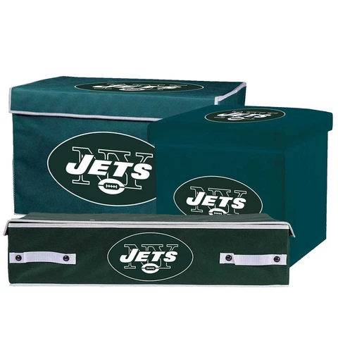 New York Jets NFL Collapsible Footlocker, Ottoman & Under the Bed Bin Cover
