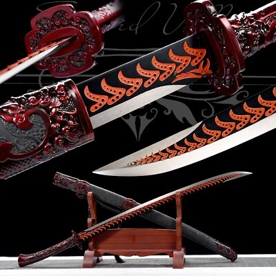 Handmade Katana/Red/Full Tang/High-Quality Blade/Collectible Sword/Traditional - Image 1 of 4