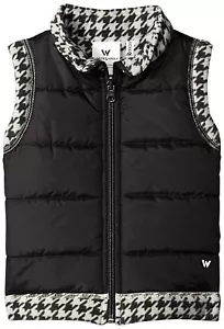 Chaleco reversible de lana armadura blanco Sierra Kids - negro - 3T - nuevo - Imagen 1 de 2