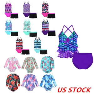 Baby Two-pieces Girl Tankini Halter Swimsuit Bikini Bathing Suit Swimwear - Picture 1 of 131