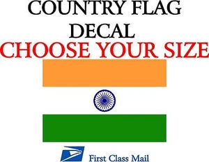 BANDERA DEL PAÍS INDIO, PEGATINA, CALCOMANÍA, VINILO 5 AÑOS, BANDERA DE ESTADO - Imagen 1 de 1
