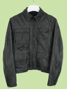 Chaqueta GAS Auténtica Para Hombre (UE) 48 Cremallera Completa Cuero Polo Cuello Bolsillos Negra - Imagen 1 de 17