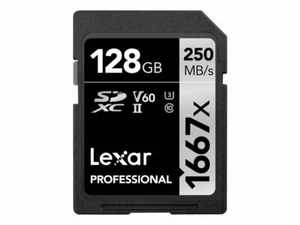 Lexar SDXC 128GB 1667x Professional Class 10 UHS-II U3 (V60) - Picture 1 of 1