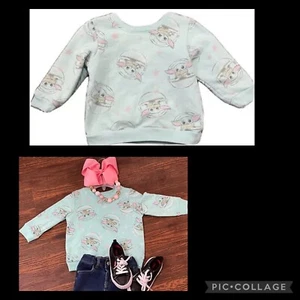 Star Wars Toddler Yoda With Stars Sweatshirt - Aruba Blue - Size: 18 Month - Picture 1 of 3