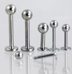 Labret Ohrstecker, chirurgischer Edelstahl 1,2 & 1,6 mm-2,0 mm hergestellt in Großbritannien x 2 - Bild 1 von 11