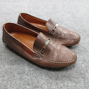 Moreschi Mens Loafers Sz 9 Brown Pebble Leather Round Toe Slip On Shoes 222253 - Picture 1 of 11