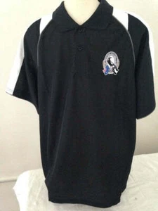 Collingwood Magpies Official AFL Essentials Mens Polyester Polo Shirt AF2740 - Picture 1 of 3