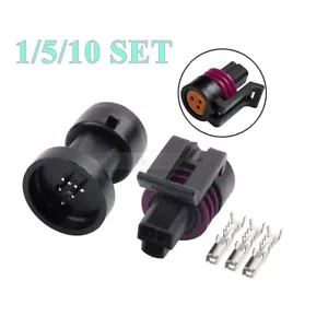 3 Pin Delphi Auto Oil Fuel Pressure Sensor Male Female Connector Plug Socket Kit - Picture 1 of 7