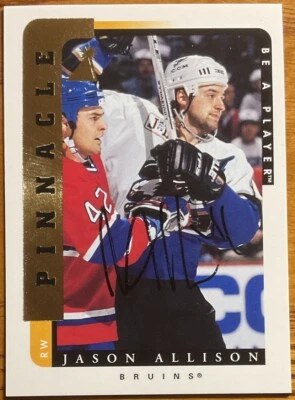 1996-97 Be A Player Autographs Jason Allison #36 Boston Bruins - Image 1 of 2