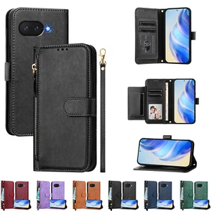 Custodia portafoglio per Google Pixel 9A/9Pro XL/9Pro/9/8/7 flip folio pelle PU cerniera - Foto 1 di 64