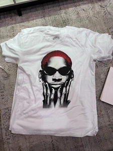 NEW Dennis Rodman Brand Hands White Crew T Shirt XL NBA Retro 90’s Basketball - Picture 1 of 3