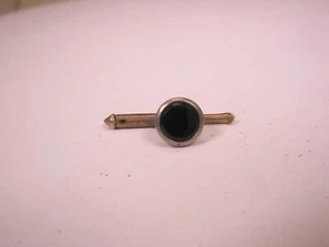 SINGLE(1) 5/16" Black Round RGP Gold Plate Vintage Larter Formal Shirt Stud f102 - Imagen 1 de 5