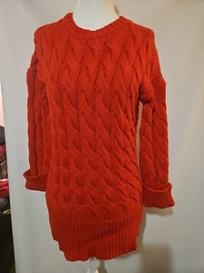 J Crew Cable Knit Sweater Women’s Xs-SRed Sweatshirt Jumper Pullover Longsleeve - Picture 1 of 4