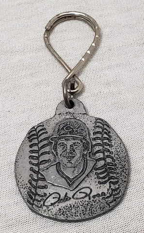 Vtg 1985 Pete Rose 4192 Hits Pewter Keychain "The Hit King" Cincinnati Reds MLB Cover