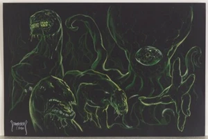 GHOSTS OF CTHULHU ORIGINALE FANTASY COMIC ART DI MIKE DUBISCH 2010 - Foto 1 di 1