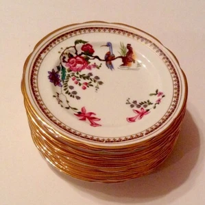 Vintage CORONET China/England - zwölf 6 1/4" Teller - Ibis & Blumen (S/L) - Bild 1 von 5