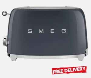 Genuine Original Smeg 50s Retro Style 2 Slice Toaster Slate Grey TSF01GRAU - Picture 1 of 3