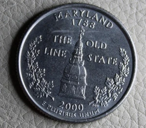 * 2000d MARYLAND QUARTER DOLLAR COIN TONED UNCIRCULATED CONDITION #VDH81 - Bild 1 von 6