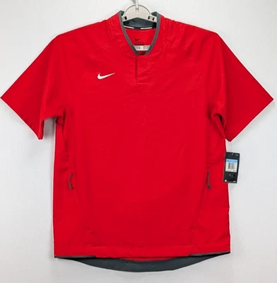 Nike Baseball Hot Jacket Men's Size M Red Short Sleeve Pullover AH9610 NWT - Image 1 of 4