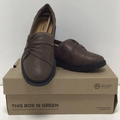 Mocasines Clarks para mujer estilo cala en bronce metálico talla 9,5 W EE. UU. Foto 1 de 4