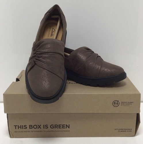 Mocassini donna Clarks stile Calla in bronzo metallizzato taglia USA 9 5 W