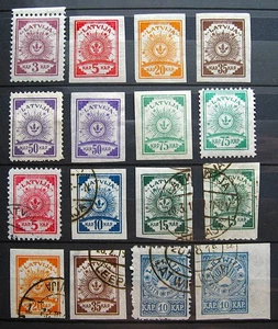 Latvia, mint/used stamps, 1919, Circle of the Sun, PELURE PAPER - Picture 1 of 1