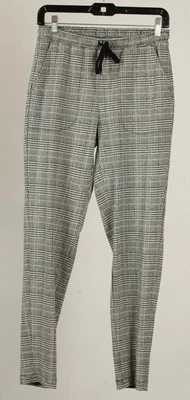 Max Studio Pants Women’s Small White Black Plaid Joggers Elastic Waist Pockets  - Image 1 of 4