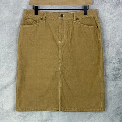 De colección Y2K Antigua Falda Midi Pana Azul Marino Tostada Talla 10 Abertura Frontal Rory Gilmore Preppy Foto 1 de 4